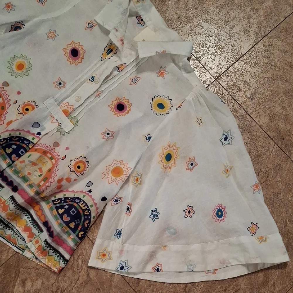 Anthropologie Maeve White Floral Blouse - Picture 5 of 9